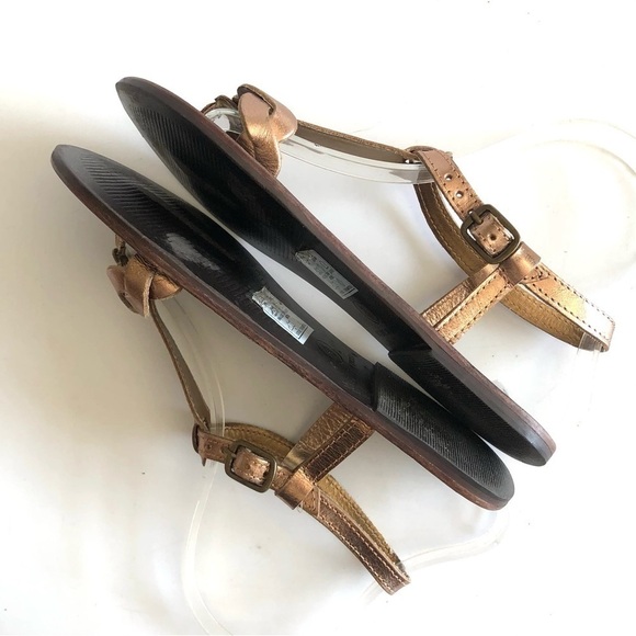 ASOS Copper T-Strap Twisted Leather Sandals - Picture 8 of 13